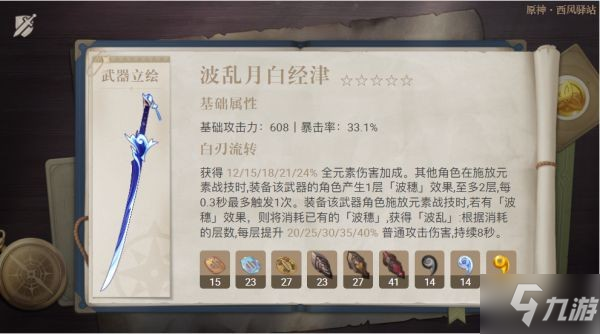 《原神》波乱月白经津适用角色哪个好
