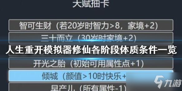 《人生重开模拟器》灵脉期突破条件是什么？修仙各阶段体质条件介绍