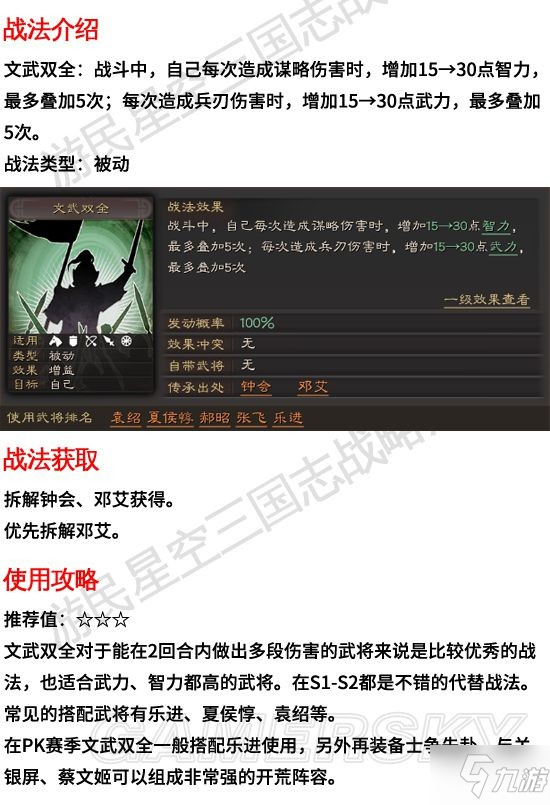 《三国志战略版》文武双全战法攻略 文武双全有用吗