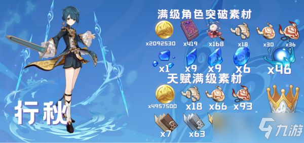 《原神》2.6版行秋培养材料全收集