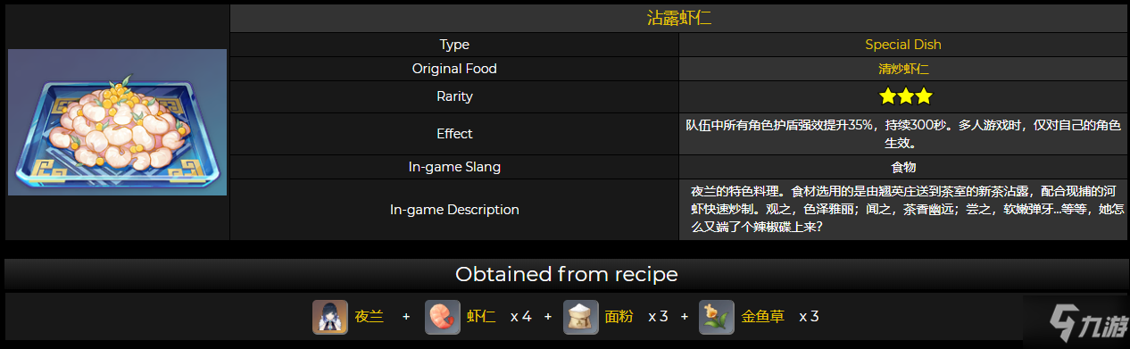 原神沾露蝦仁食譜怎么獲得 沾露蝦仁配方一覽