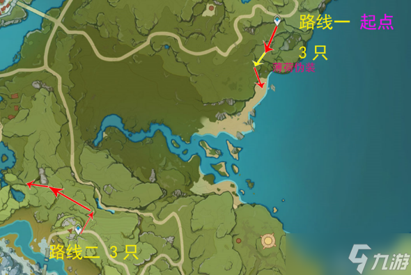原神骗骗花采集路线图