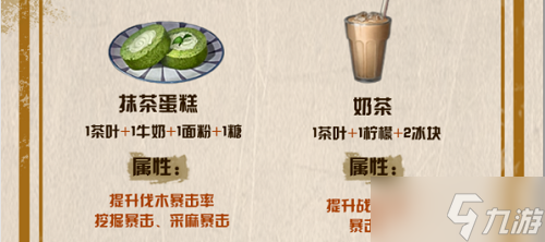 《明日之后》茶叶食谱配方一览