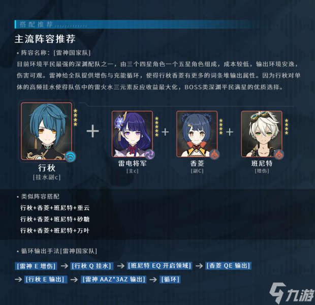 原神2.6行秋配队攻略 行秋配队体系解析