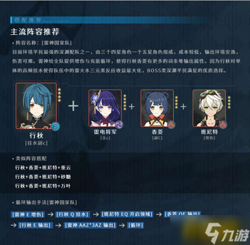原神2.6行秋阵容怎么搭配-2.6行秋阵容搭配攻略