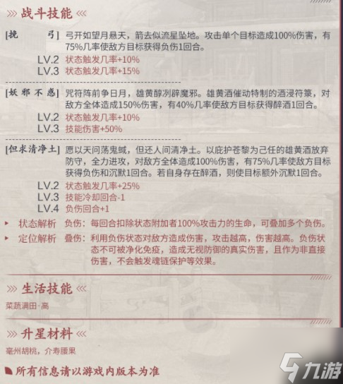 食物語雄黃酒技能強度分析 具體介紹