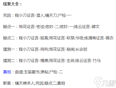 天涯明月刀手游横天啸案线索怎么选？横天啸案线索选择方法[多图]