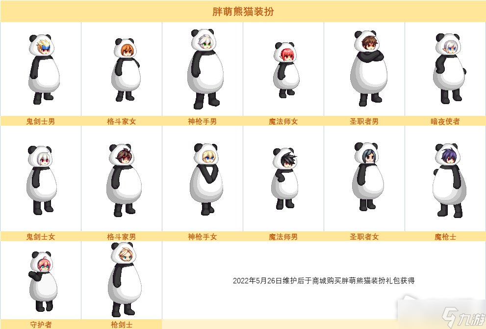 DNF胖萌熊猫装扮外观一览