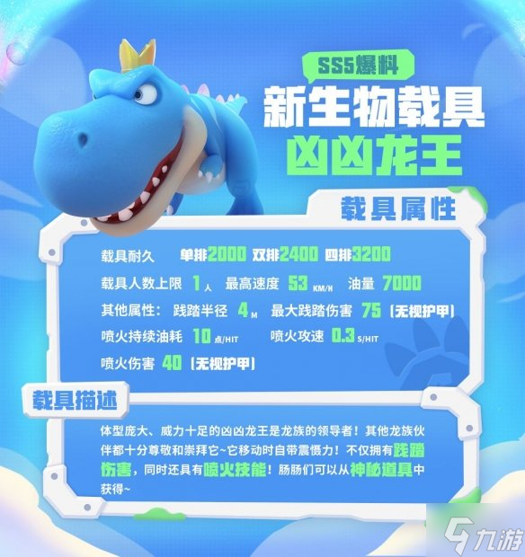 《香肠派对》凶凶龙王怎么样 SS5赛季生物载具凶凶龙王