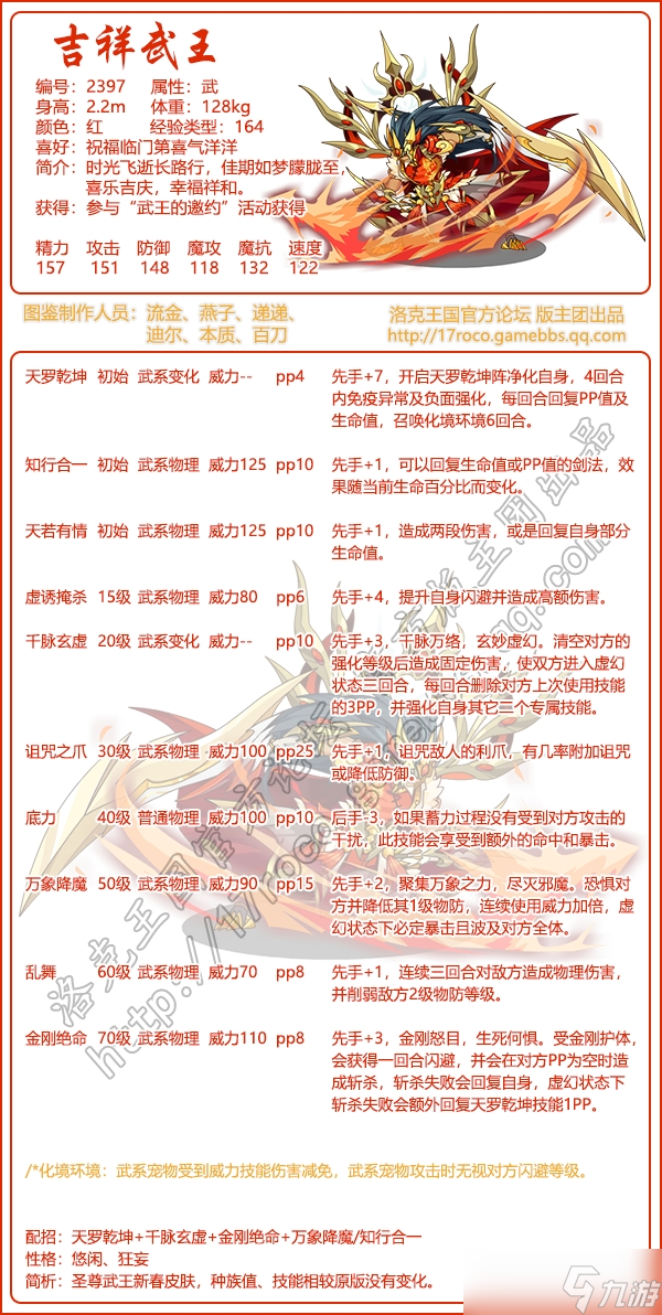 《洛克王國(guó)》吉祥武王性格配招推薦