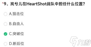 cf手游岚兮儿担任什么位置？穿越火线岚兮儿在HeartShot战队中担任的位置答案