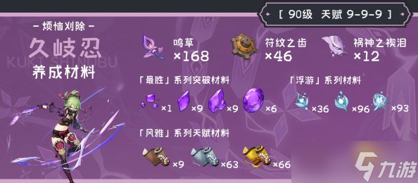 原神久岐忍突破材料收集指南