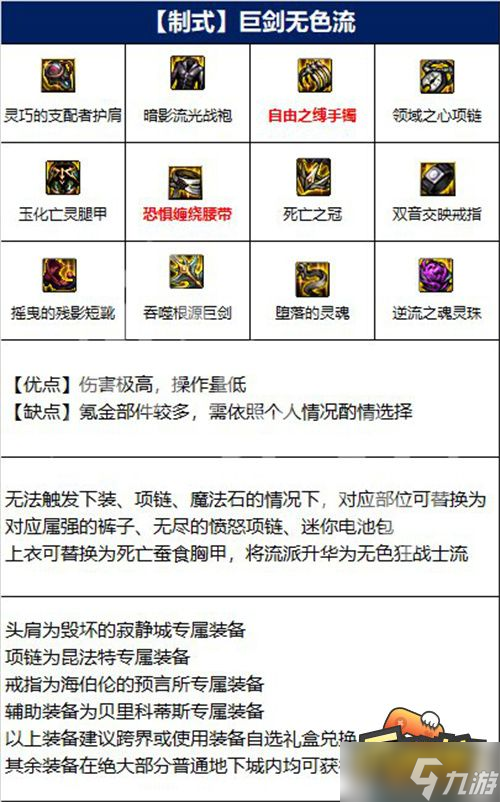 dnf110級劍宗裝備怎么搭配-110級劍宗裝備搭配攻略