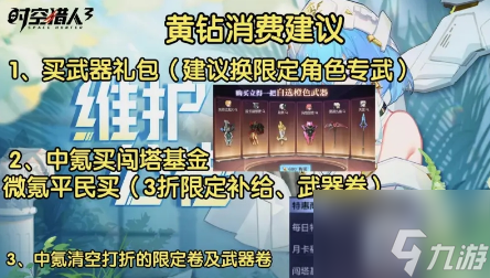 时空猎人3黄钻消费建议 具体介绍