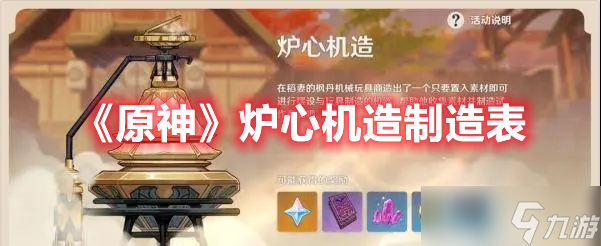 《原神》炉心机造制造表