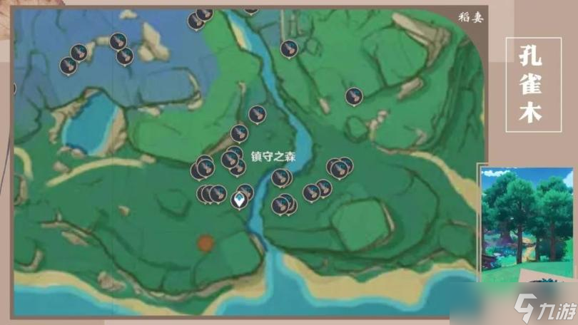 《原神》稻妻木材分布图 稻妻木材路线位置