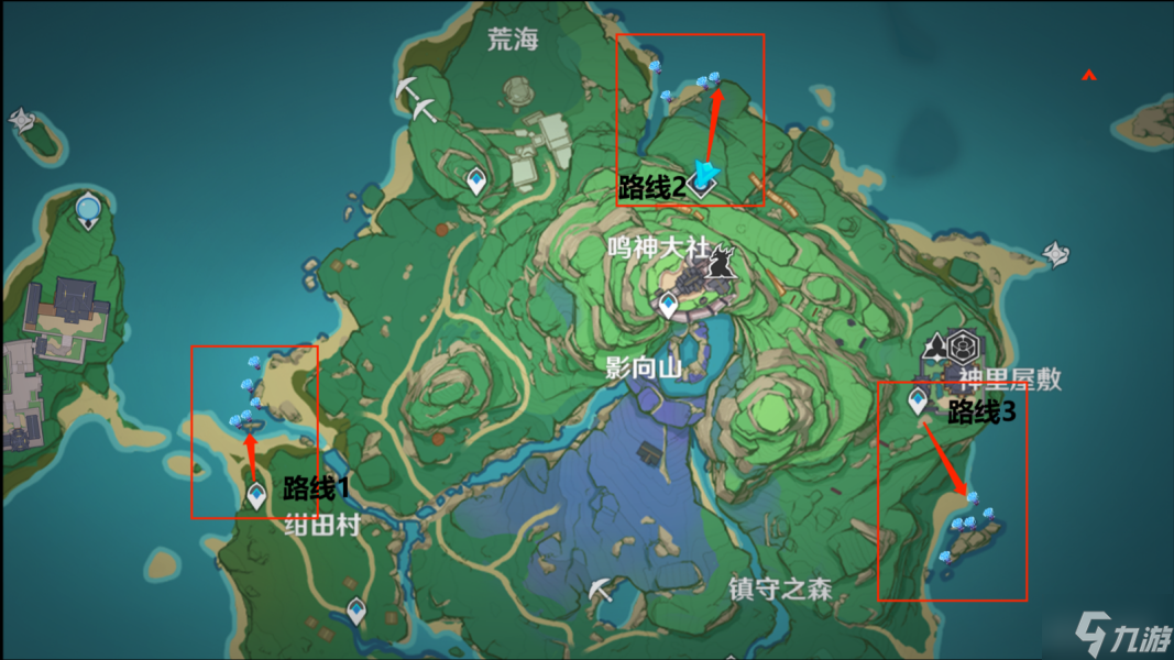 原神海灵芝采集路线图分享 稻妻海灵芝位置大全