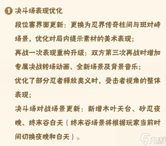 《火影忍者》手游7月14日决斗场改版公告