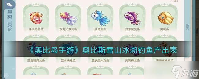 《奥比岛手游》奥比斯雪山冰湖钓鱼产出表