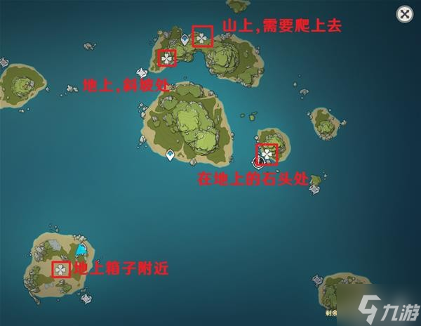《原神》2.8版金苹果群岛第一天海螺位置标注