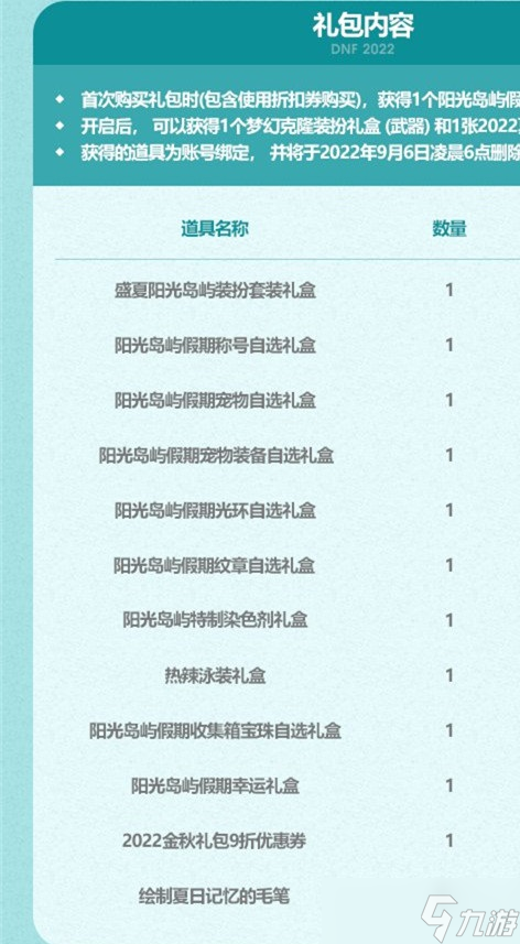 2022dnf夏日套购买价格