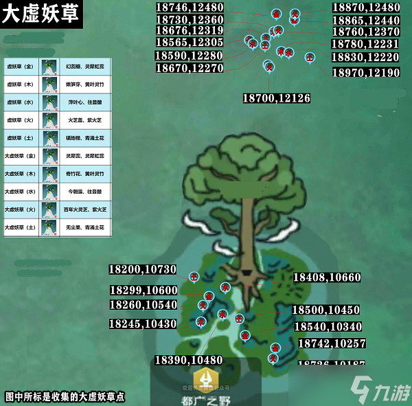 创造与魔法大虚妖草位置分布图大全