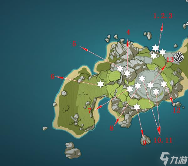 《原神》V2.8危危岛全星核收集教程 危危岛星核点位标注