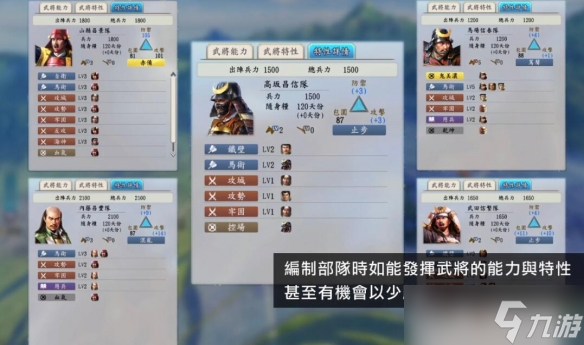 《信长之野望新生》武将特性一览 部分武将特性介绍