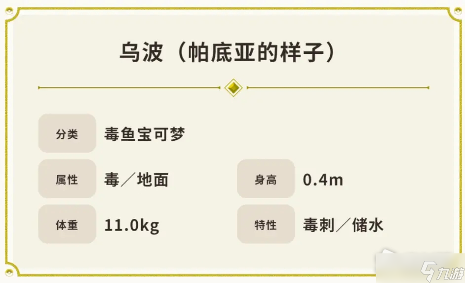 《宝可梦：朱紫》乌波帕底亚介绍
