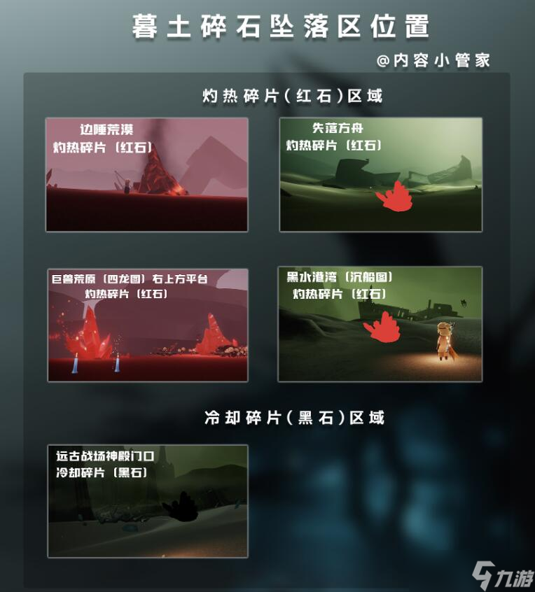 光遇破晓季全图碎石坠落位置
