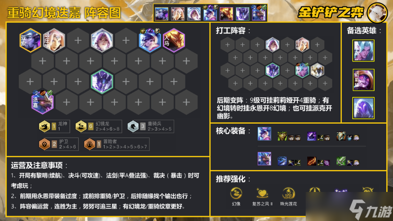 《金铲铲之战》重骑高幻境迭嘉阵容玩法详解