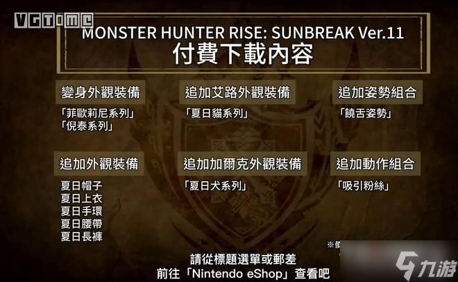 《怪物猎人崛起曙光》8.10日更新公告