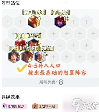 《金铲铲之战》九怒翼龙换形霞怎么玩 九怒翼龙换形霞阵容攻略Get√