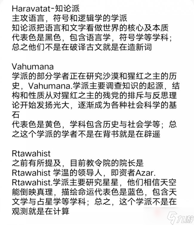 《原神》须弥六大学派介绍