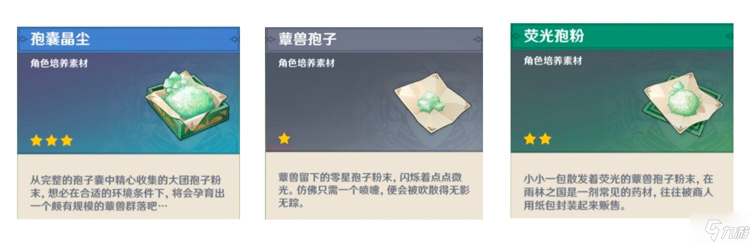 原神蕈兽不同状态下死亡掉落物一览
