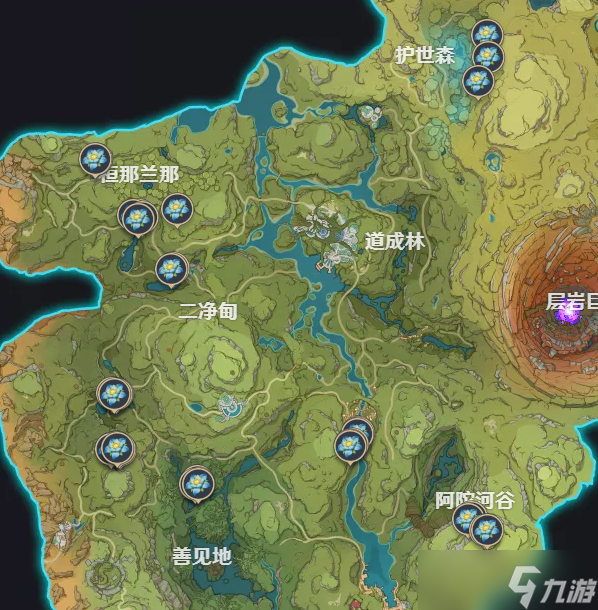 《原神》劫波莲分布图一览 劫波莲采集位置大全