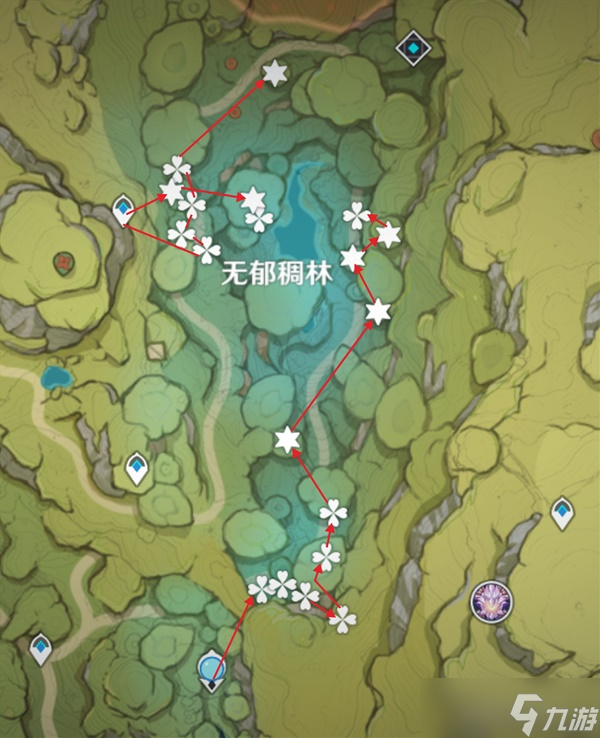 《原神》树王圣体菇购买与采集点位标注 树王圣体菇采集路线分享
