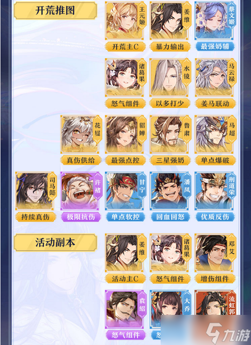 三国志幻想大陆武将强度排行9月最新一览2022