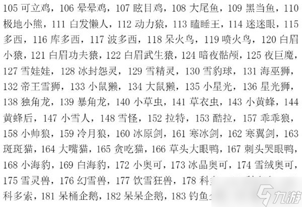 《洛克王国》宠物蛋编号大全一览