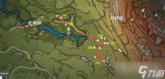 《原神》须弥地图兽肉速刷路线图