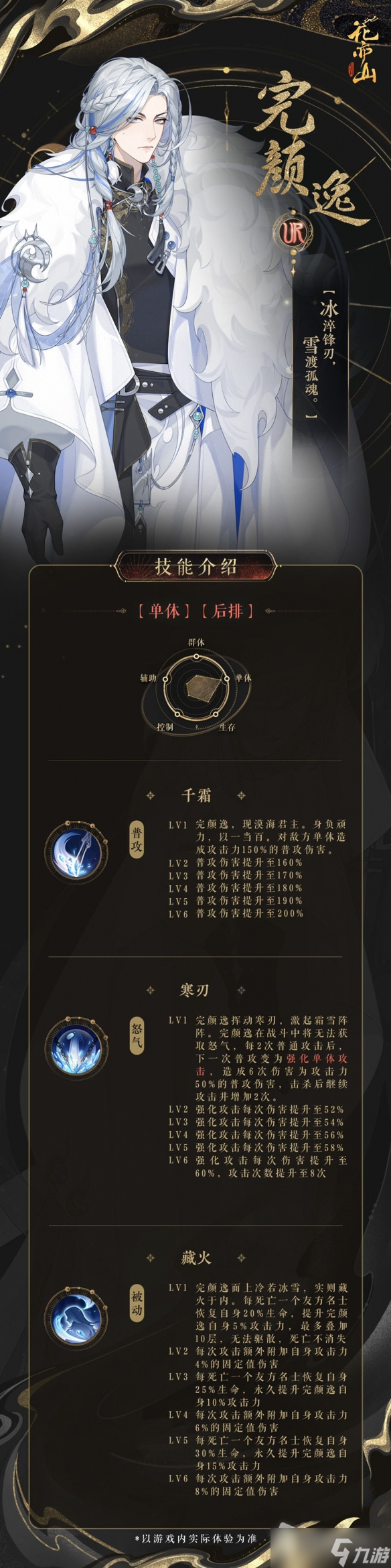 《花亦山心之月》完顏逸技能介紹