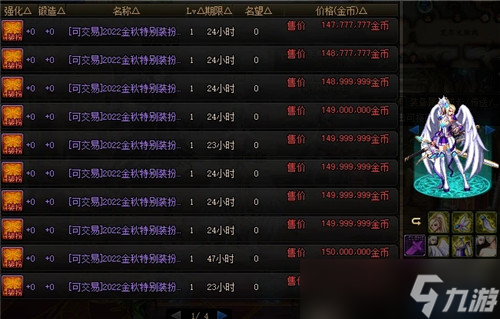 DNF9.22金秋礼包可交易道具价格一览 3大至尊男枪最便宜