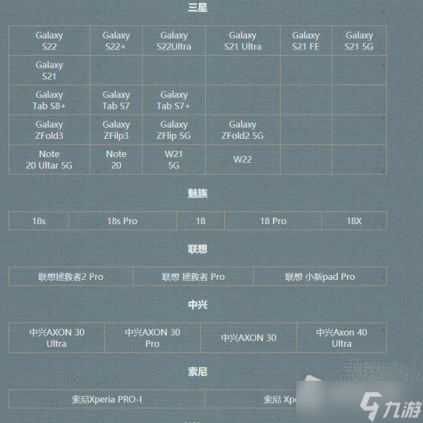 《逆水寒手游》支持测试机型一览