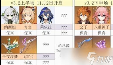 《原神》3.2版本up最新爆料