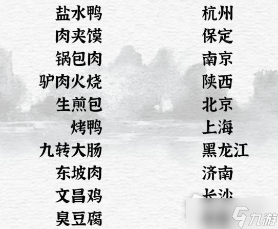 《一字一句》美食搭线2找到符合的对应名攻略