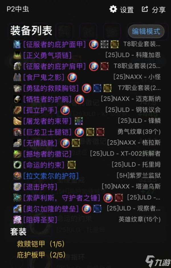 魔兽世界wlk防骑配装大全 毕业装搭配攻略