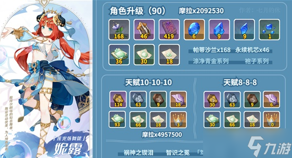 原神妮露养成材料收集攻略