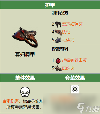 Grounded寡妇肩甲制作配方是什么
