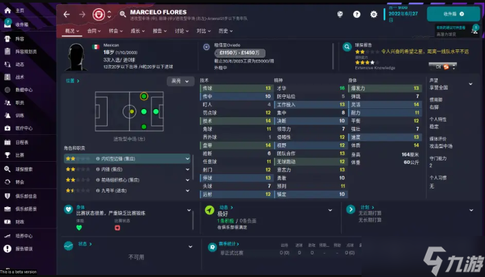 FM2023阿森纳球员数据一览