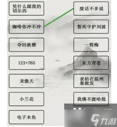 《文字的世界》十二道連線題連接正確的關(guān)聯(lián)梗通關(guān)攻略